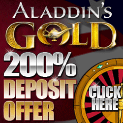 200% Bonus at Aladdin's Gold Casino